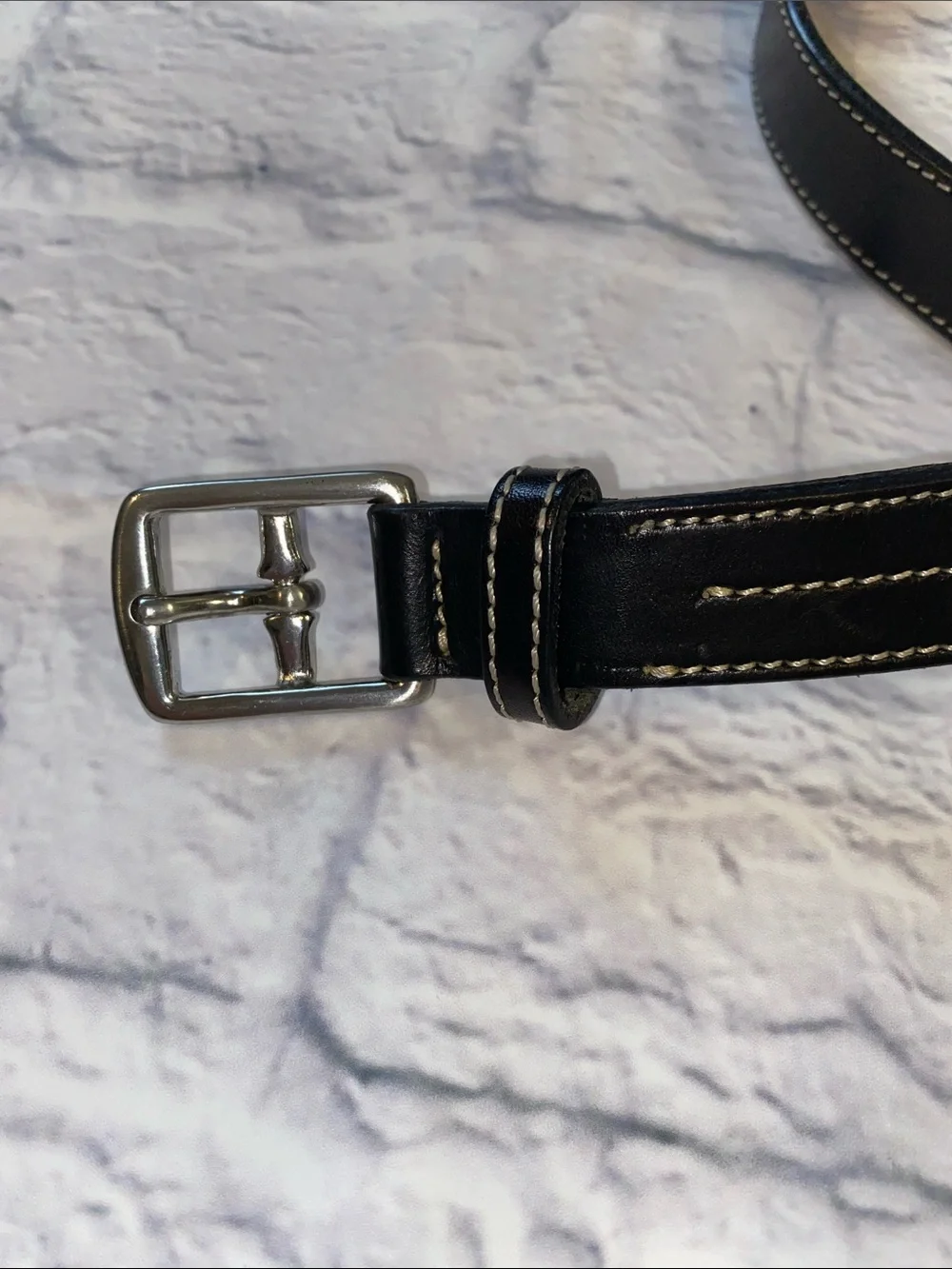 Banana Republic Classic Black Leather Belt - Black Size M